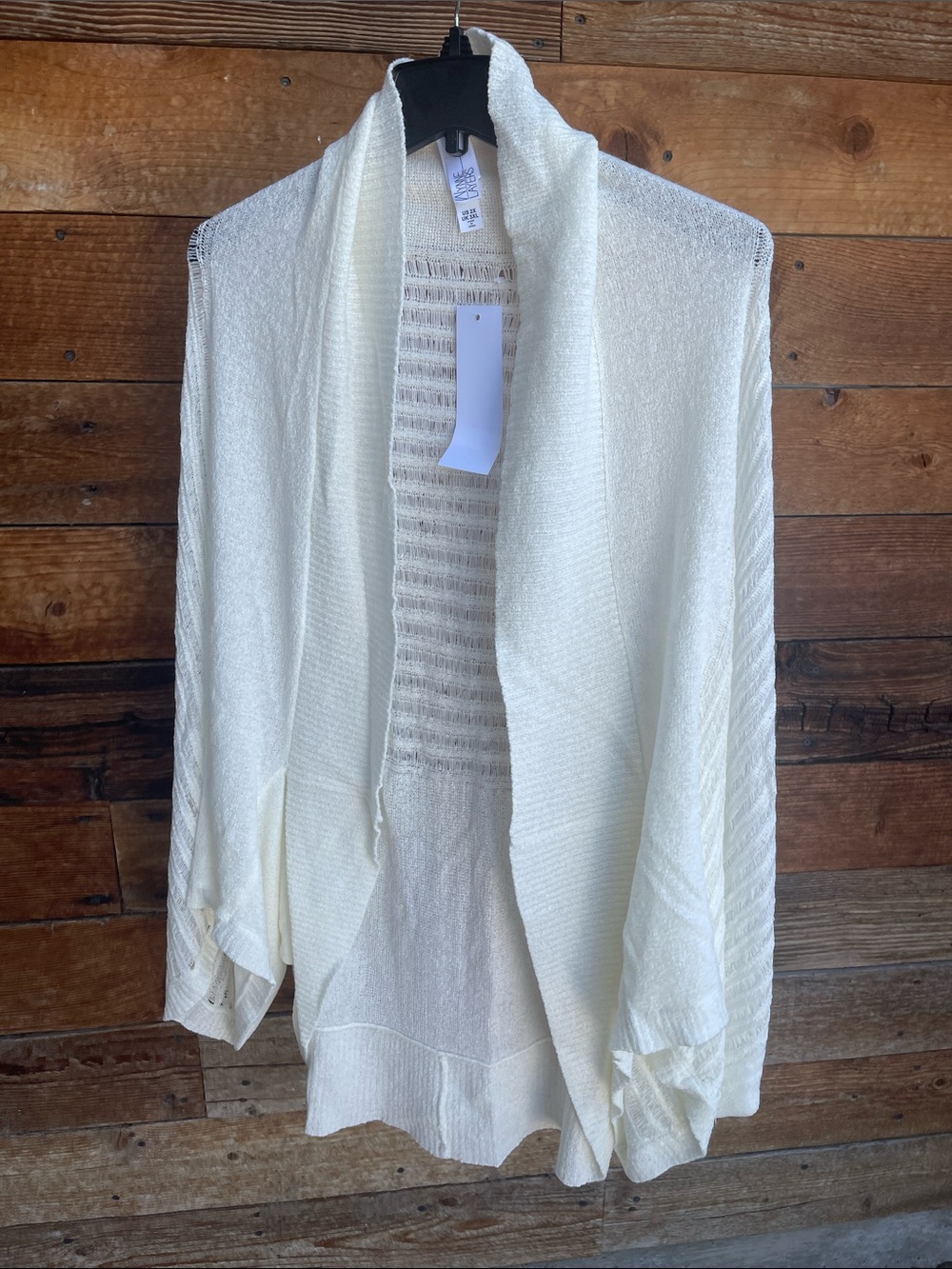 Cream Knit Open Cardigan